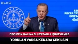 "We will have no dealings with those who steal state property!" Erdoğan's words were met with sta...